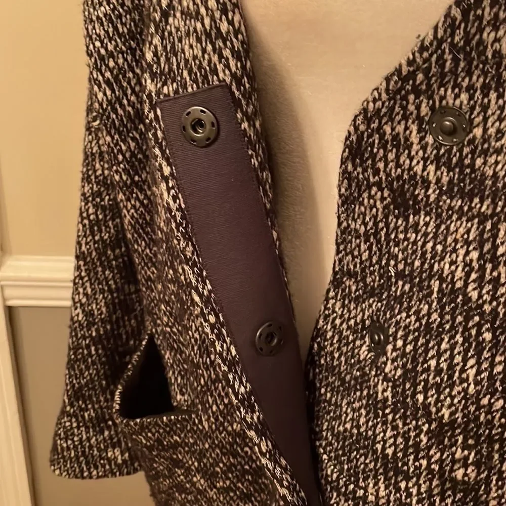 GORGEOUS MADEWELL Black and White Tweed Coat M
